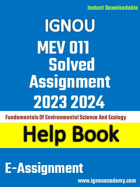 IGNOU MEV 011 Solved Assignment 2023 2024
